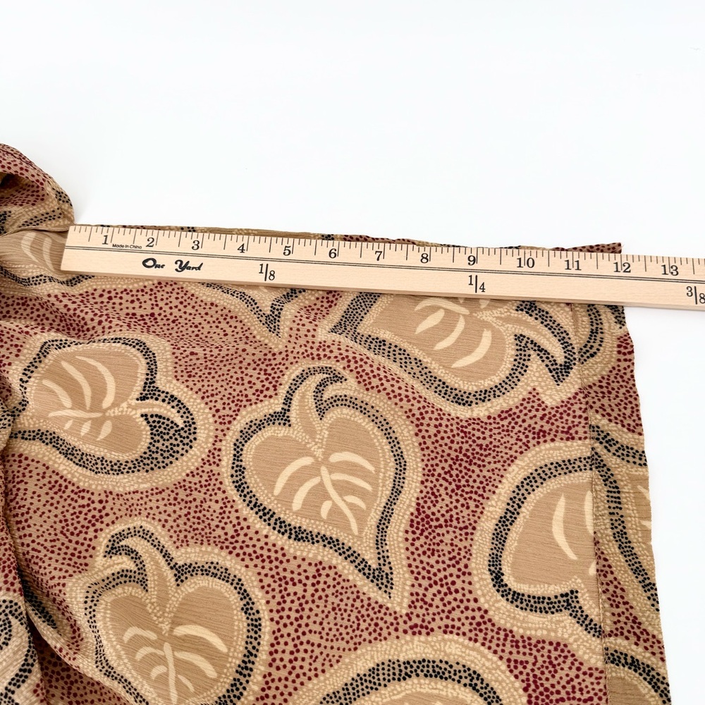 Karen Scott 100% Silk Leaf Print Skirt Large Beach Coverup Vintage Lux Breezy - Picture 5 of 5